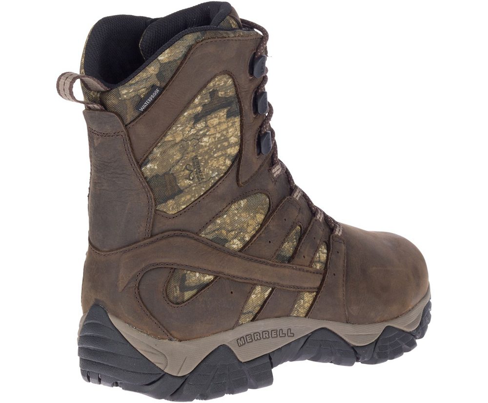 Kozaki Merrell Męskie Brązowe - Moab Timber Thermo 8\" Waterproof Sr - 148706-KBY